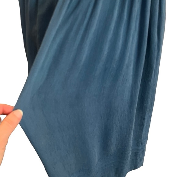 J Crew Strapless Deep Turquoise Silk Crepe Dress Sz 6 - Picture 9 of 14